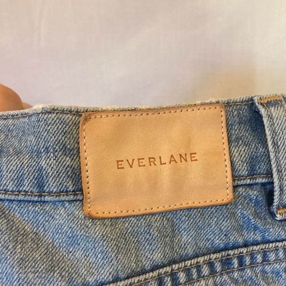 Everlane Raw Hem Denim Reconstructed Mini Blue Jean Skirt Size 28 - Picture 6 of 8
